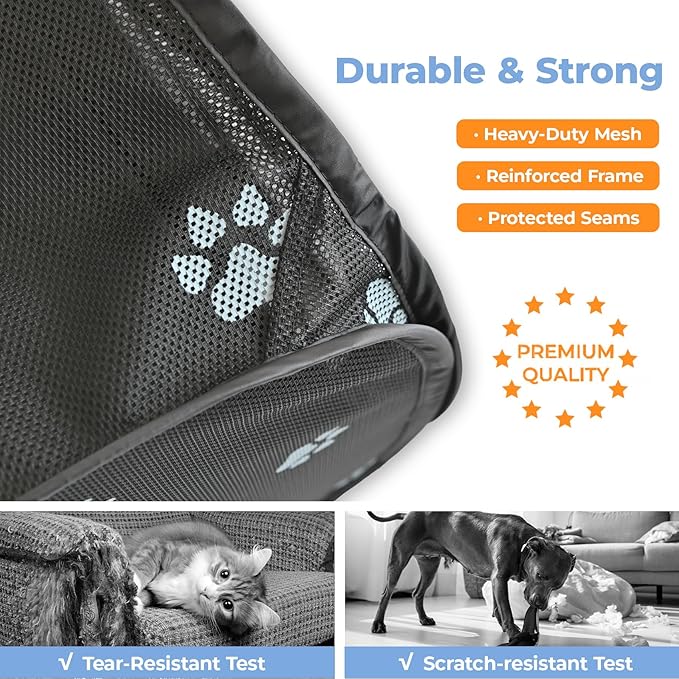 2-in-1 Cat Playpen, 72''Pop Up Dog Pet Playpen for Indoor Outdoor Cats Enclosed, Portable Pet Playpen, Kitten Puppy Foldable Play Pen Cat Dog Tent Crate Cage Kennel(No Divider, Unified Space)