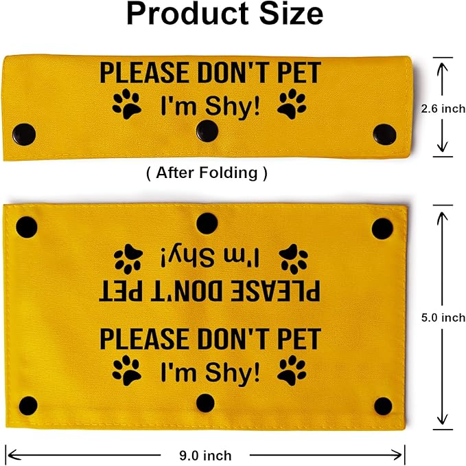 YROVWENQ Please Don't Pet I'm Shy Sleeve - Yellow Funny Dog Leash Wrap for Dogs Pet Birthday Gift