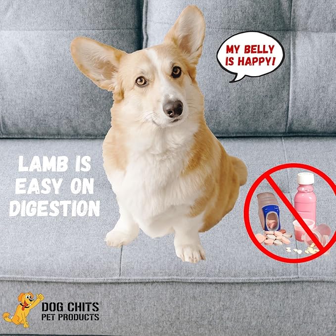 Dog Chits Lamb Esophagus for Dogs - Dog and Puppy Chews | Amazing for Joints | 12 in, 8 Pack | Made in USA | Large and Small Dogs | Nothing Added | Lots of Natural Glucosamine