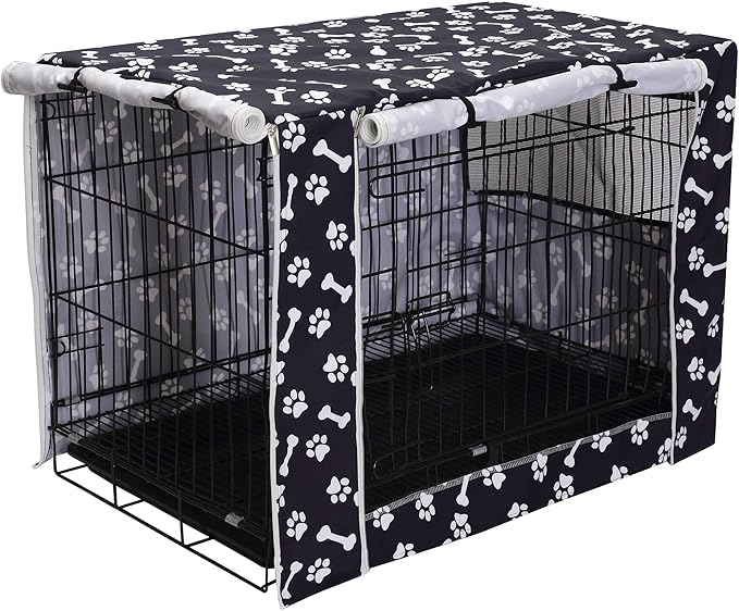 Geyecete Large Dog Crate Covers Fits 24inch-48inch Dog Crates for Small Medium Large Dogs Dog Crate Bed Dog Crate with Cover - Cover only(Crate Not Included)-Black-30