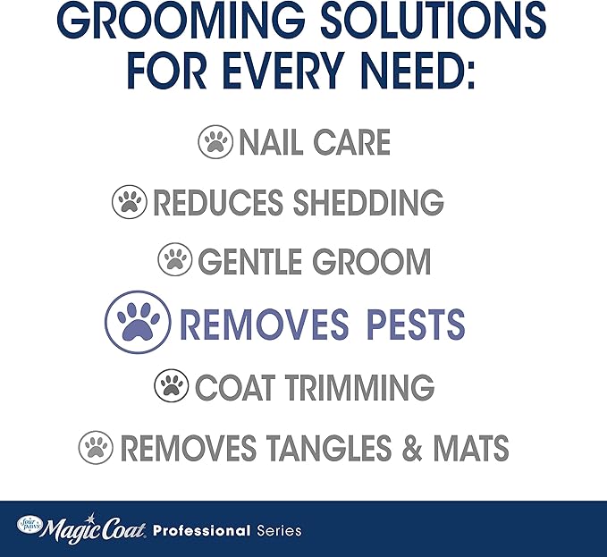 Magic Coat Professional Series Grooming Contoured Grip Palm Flea Comb for Dogs, 1 Count