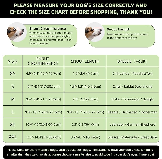 Dog Muzzle, Breathable Soft Muzzle for Medium to Large Dogs to Anti & Prevent Barking Biting Chewing, Reflective & Adjustable Basket Muzzle with Air Mesh for Beagle Black L