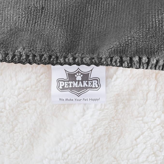 Waterproof Pet Blanket Collection– Reversible Throw Protects Couch, Car, Bed from Spills, Stains, or Fur – Dog and Cat Blankets by PETMAKER Dark Gray Large