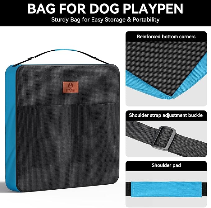 PJYuCien Dog Playpen Storage Bag ((Not Suitable for Other Brands) Fits 40" H 32" W 8 Panels Dog Pen, Designed for RV Trips,Yard and Indoor.… (32"x32"x8")