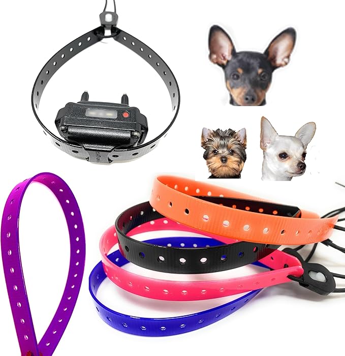 Replacement GPS eCollar with Adjustable Bungee, Multi-Hole Design, and Secure Toggle Closure for Small Dogs (Red, Small Neck)