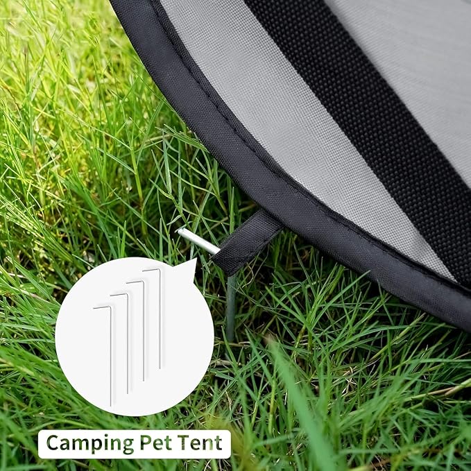 Love's cabin 31.5in Portable Large Dog Bed - Pop Up Dog Kennel, Indoor Outdoor Crate for Pets, Portable Car Seat Kennel, Cat Bed Collection, Grey