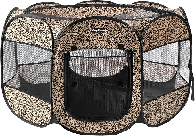 Lucky Monet Portable Dog Cat Playpen Small Dog Puppy Kitten Play Pens Indoor Pop Up Travel Dog Pen for Outdoor Camping Use