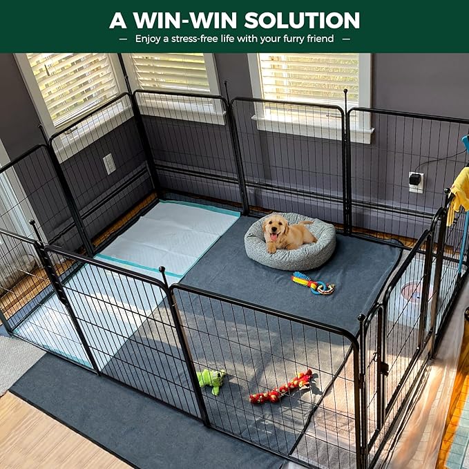 FXW 32 inch 8 Panels Rollick Dog Playpen & FXW Floor Protectors Only Suitable for FXW Rollick/Instant/Aster Dog Playpen, 20PCS