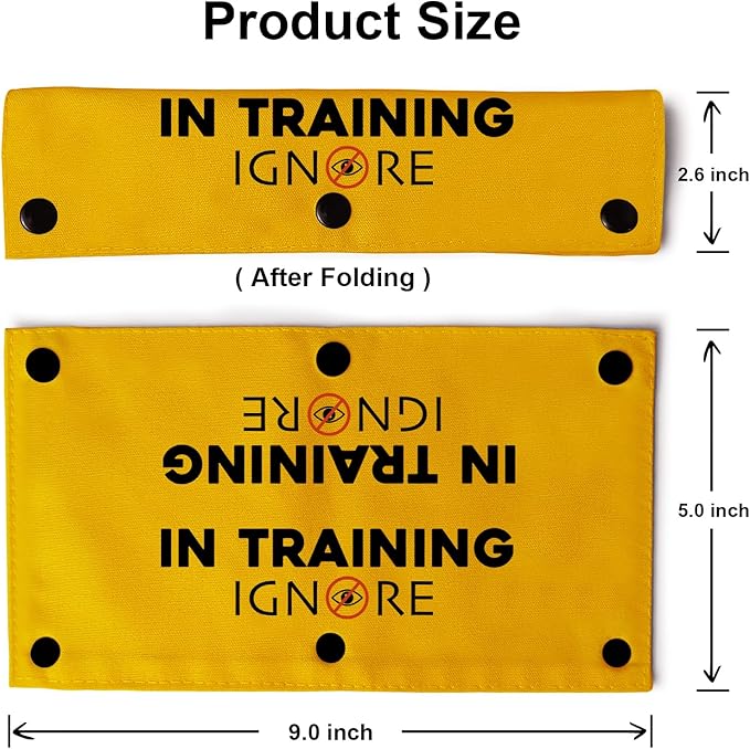 YROVWENQ in Training Ignore Funny Dog Leash Yellow Wrap for Dog Ropes with Ignore Sign (in Training Ignore Sleeve)