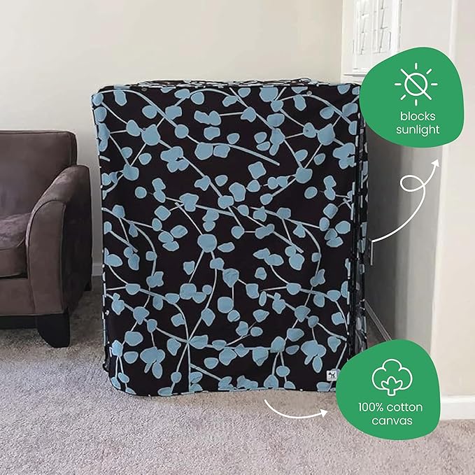 Your Hand in Mine 42-inch Dog Crate Cover, Extra Large Kennel Cover Measures 42” x 28” x 31”, Two Panel Doors Roll Up, Made from Machine-Washable 100% Cotton that is Durable, Breathable & Pre-shrunk