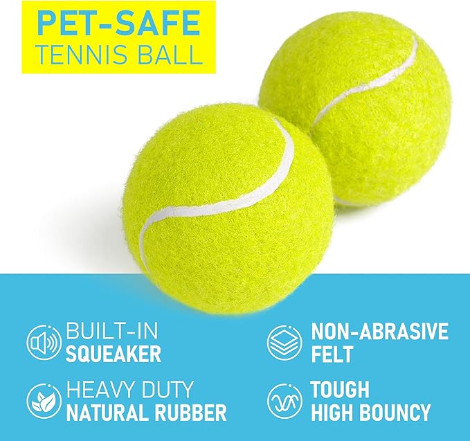 PrimePets Toys for Dogs, 2.5 Inch Dog Toys, Interactive Pet Dog Toy Balls for Medium, Large Dogs,Tennis Balls for Dogs