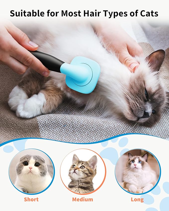 Glendan Dog Brush & Cat Brush- Slicker Pet Grooming Brush- Shedding Grooming Tools(Blue)