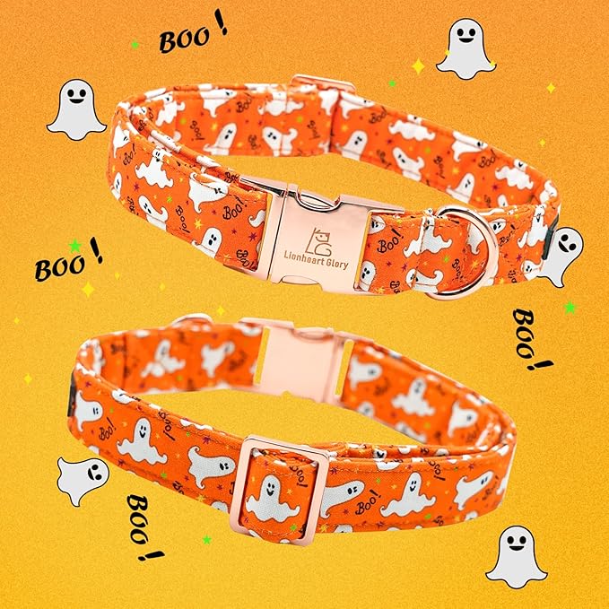 Lionheart glory Halloween Dog Collars, Fall Dog Collar Heavy Duty Adjustable Dog Collar for Large Collar Dog Female or Male Dog Collar