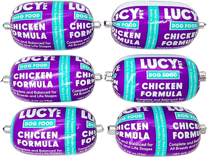 Lucy Pet Products Lucy Pet Chicken Formula Dog Food Rolls 2.75oz- 6 Pack Box