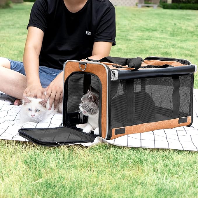 Dog Carry Bag for Puppy Pet Soft-Shell Portable Kennel Crate for 0-15 lbs Foldable Pomeranian Travel Cage Tea Cup Yorkie Carrier Purse Indoor Carrying Case Dog Supply Melon Tiny Dog Melon