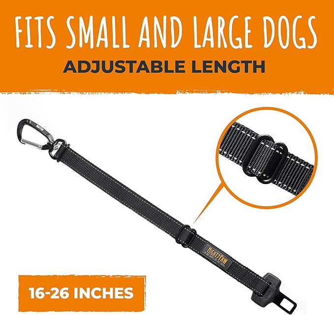 Mighty Paw Dog Car Safety Belt - Dog Seatbelt Ensures Pet Protection While Driving - Seatbelt for Dogs for Car - Dog Vehicle Accessory - Dog Car Seat Belt Attachment - Car Leash Restraint System
