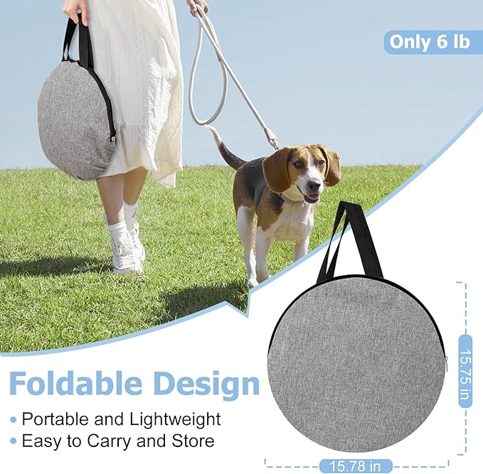 Portable Cat Playpen, Foldable Pet Dog Playpen, for Kitten Puppy Play Pen Indoor/Outdoor, Cats Enclosure Cages Tent with Carrying Case, 600D Oxford 8-Rods, 32"x24"x22", Grey