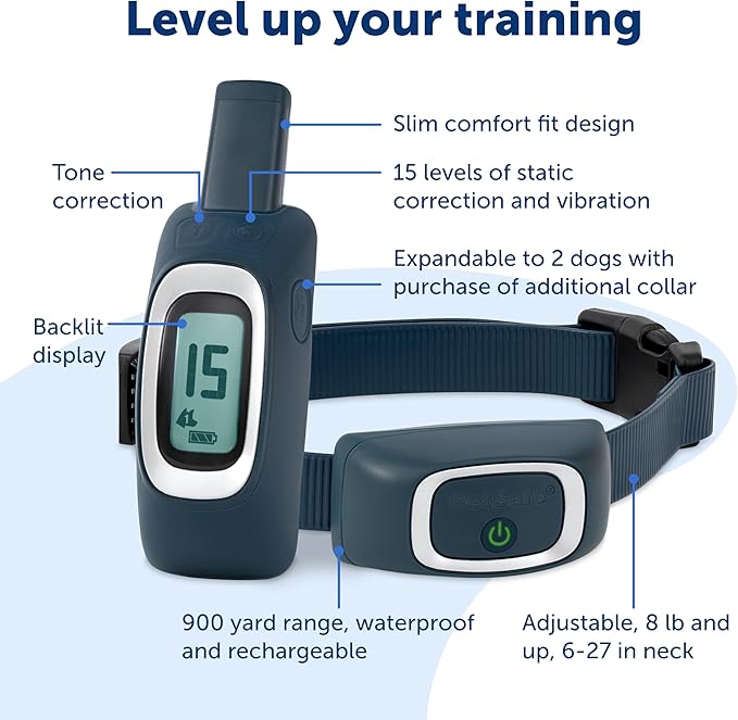 PetSafe 900 Yard Remote Training Collar – 2 Dog Kit – Tone, Vibration & 15 Levels of Safe & Humane Static Stimulation, Longest Range Option, Train Off Leash Dogs, Waterproof, Durable, Rechargeable