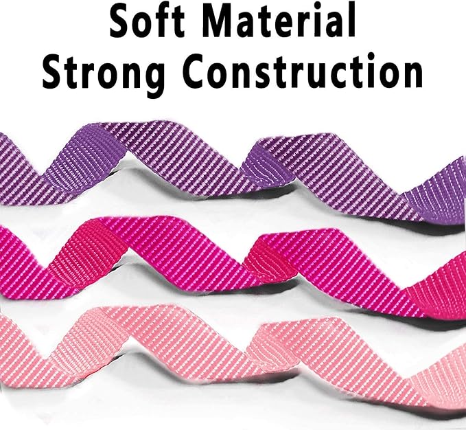 azuza 3 Pack Dog Collars Comfortable and Adjustable Nylon Dog Collars for Large Dogs, L (18-26inch), Pink, Hot Pink and Purple