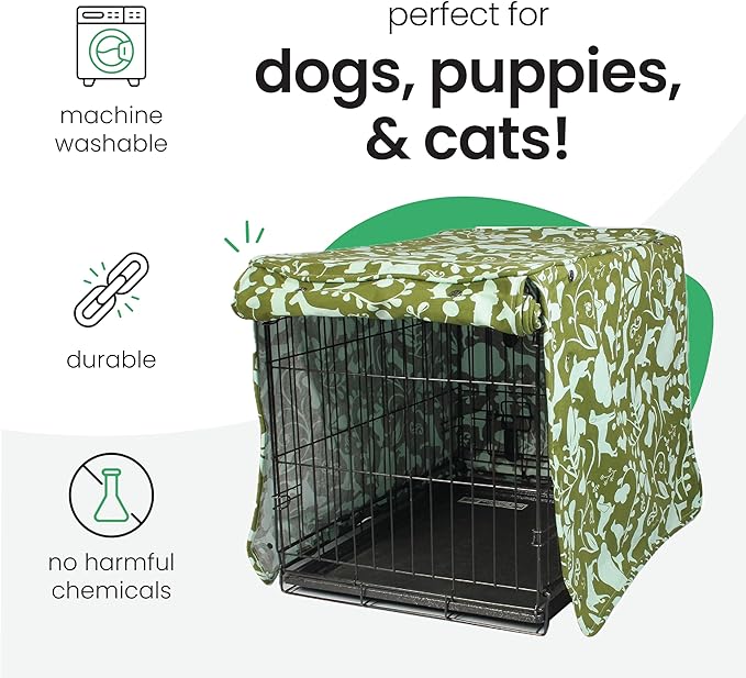Amarillo by Morning 36-inch Dog Crate Cover, Molly Mutt Large Kennel Cover Measures 36" x 24’" x 27",, Two Panel Doors Roll Up, Made from Machine-Washable 100% Cotton Durable, Breathable & Pre-shrunk