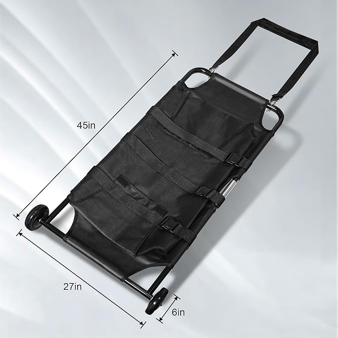 Pet Transport Stretcher Max Loading 250lbs Large Dog Stretcher with Noiseless Wheels, 45 x 22 Inch Animal Transport Stretcher Emergency Carry Stretcher for Large Dog