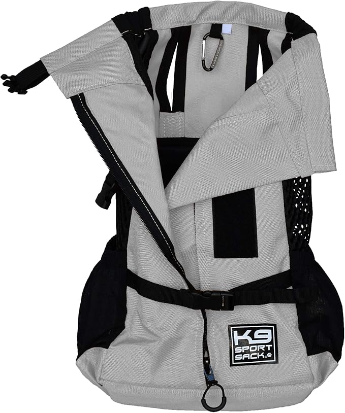 K9 Sport Sack | Adjustable Dog Carrier Backpack (Large, Plus 2 - Light Grey)