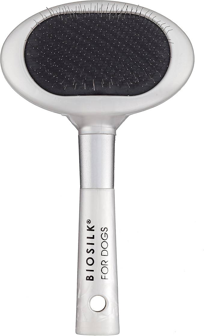 BioSilk for Pets Slicker Dog Brush for Pet Hair Removal | Removes Mats, Tangles & Loose Hair with Minimal Effort & Comfort | Suitable for Long or Short Haired Dogs
