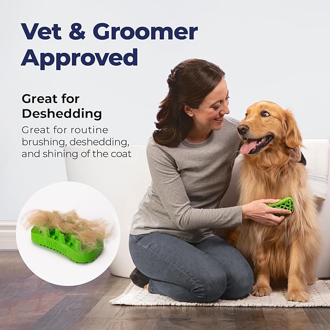 Vetnique Labs Furbliss Anti-Itch Soothing Oatmeal Shampoo 16oz & Furbliss Dog Brush for Long Hair Pets Bundle Anti-Itch Oatmeal Shampoo for Dogs with Grooming Dog Brush for Long-Haired Dogs & Cats