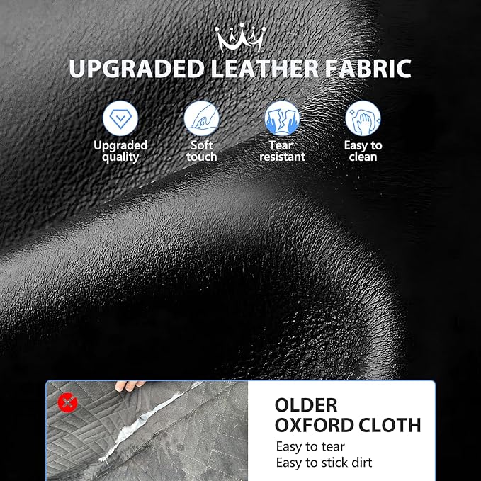 Back Seat Extender for Dogs-Upgraded PU Leather, Hard Bottom Dog Car Seat Cover for Back Seat, Anti-Scratch Backseat Extender for Dogs, Waterproof Dog Hammock for Car, SUV, 400lbs