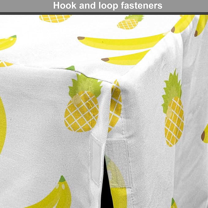 Lunarable Yellow Pineapple Dog Crate Cover, Continuous Ananas and Banana Tropical Fruits Print, Easy to Use Pet Kennel Cover for Small Dogs Puppies Kittens, 18 Inch, Yellow Green Yellow