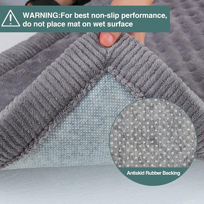 XL Gray Dog Crate Pad 42x28 inch Memory Foam Large Dog Kennel Bed Soft Flannel Washable Anti Slip Puppy Sleeping Mat,Grey