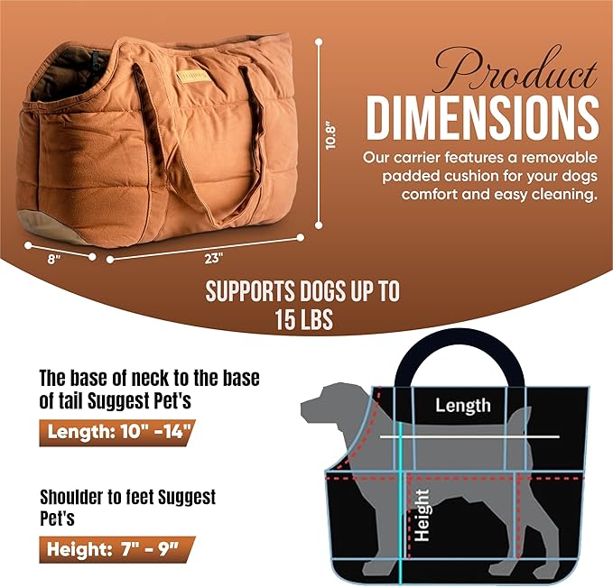 Purse Carrier for Small Dogs, Cozy Plush Pet Carrier Purse, Secure Harness Clip, Lightweight Dog Tote Bag Carrier for Small Dogs and Puppies