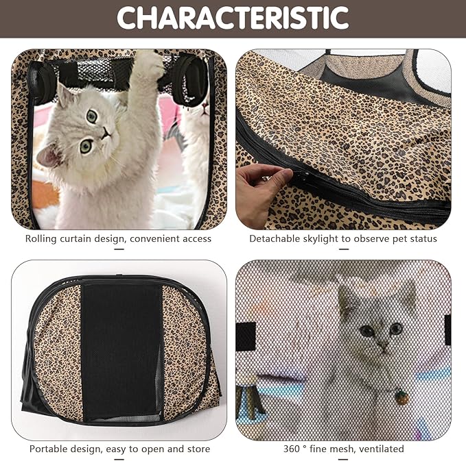 Lucky Monet Portable Dog Cat Playpen Small Dog Puppy Kitten Play Pens Indoor Pop Up Travel Dog Pen for Outdoor Camping Use