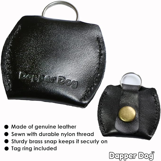 Dapper Dog Leather Dog Tag Silencer (Black)