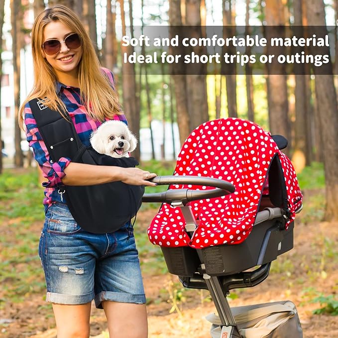 Cat Sling Carrier, Dog Sling for Small Dogs and Cats 5-15lbs, Hand-Free Reversible Puppy Sling Carrier
