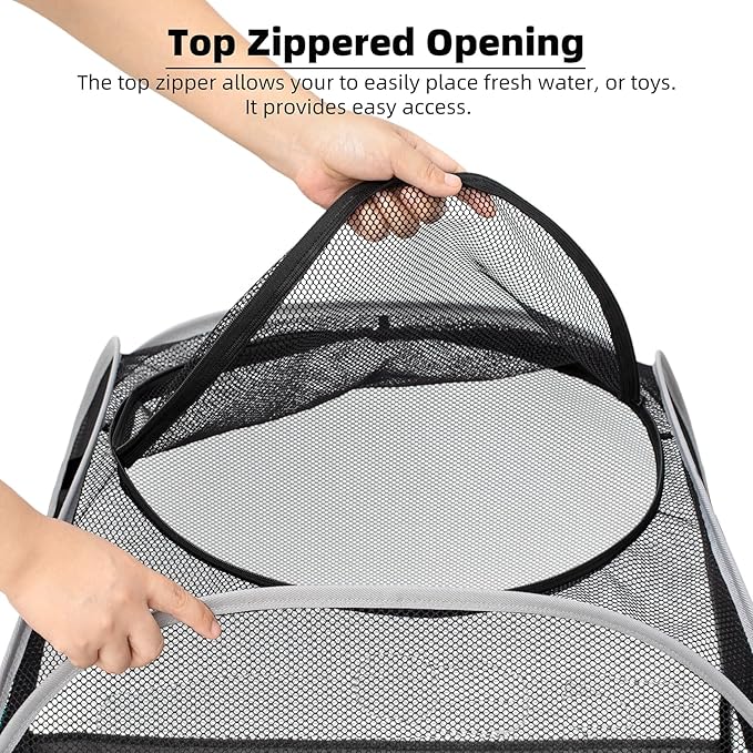 Tenrai Portable Cat Playpen, Trapezoidal Design for Better Standing, Foldable Pet Tent for Outdoor and Indoor Use of Puppy and Kitten, Dog Play Enclosure, Cat Condos & Houses