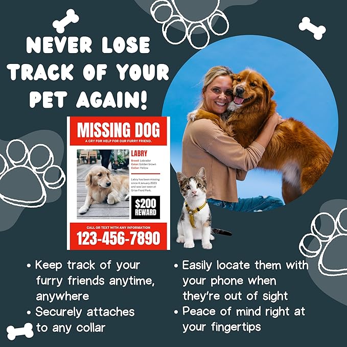 Dog Air Tag Holder (3-Pack) | Apple Air Tag GPS Tracker for Dogs | Airtag Dog Collar Holder | Airtag Holder for Dog Collar | Air Tag Holders | Black, White & Red