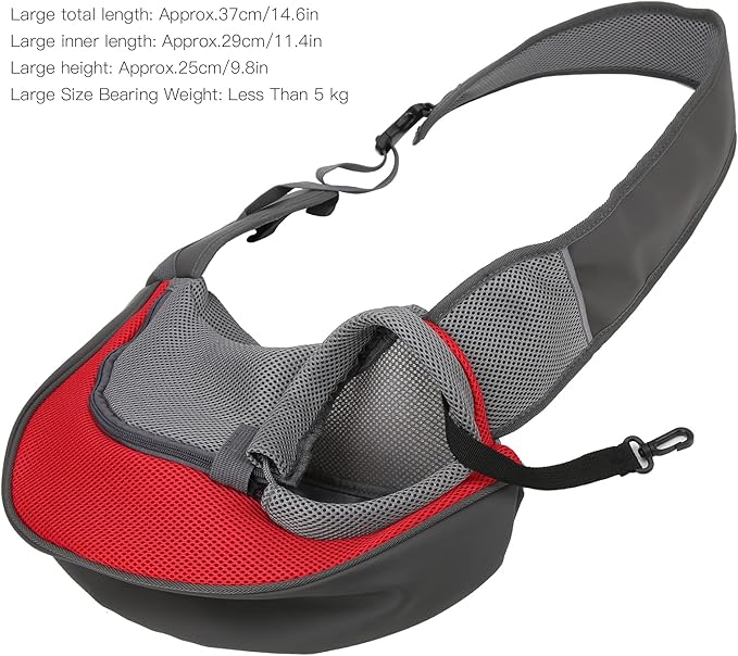 Pet Dog Sling Carrier Portable Wearresistant Puppy Carrier Bag with Breathable Mesh Pet Carry Bag for Dogs Suitable for Traveling Outdoor Adjustable Strap