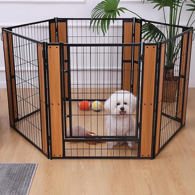 Heavy Duty Dog Playpen 32 Inch Height - Indoor Outdoor Pet Fence Enclosure for Medium and Small Dogs - Foldable Puppy Exercise Pen for Indoor and RV Camping or Yard