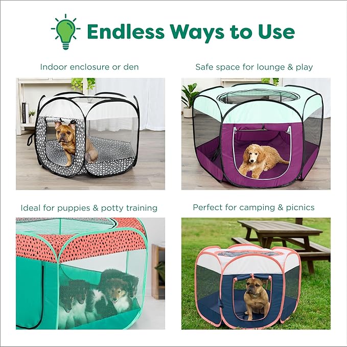 Furhaven Portable Dog Playpen Cat Tent, Pet Playground/Kennel Foldable Indoor Outdoor Zippered Puppy Crate - Navy, Extra Large
