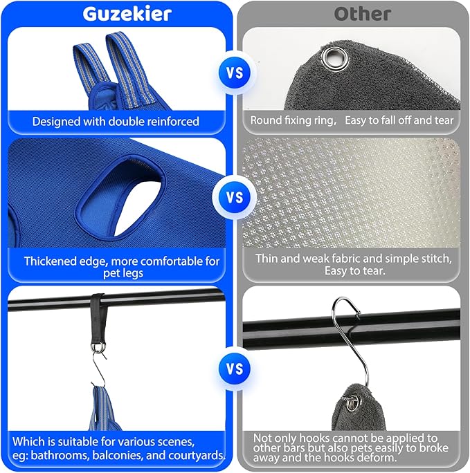 Guzekier Dog Grooming Hammock for Trim Nail, Dog Sling for Grooming, Dog Hammock Restraint Bag with Nail Clippers/Trimmer, Nail File, Pet Comb,Ear/Eye Care