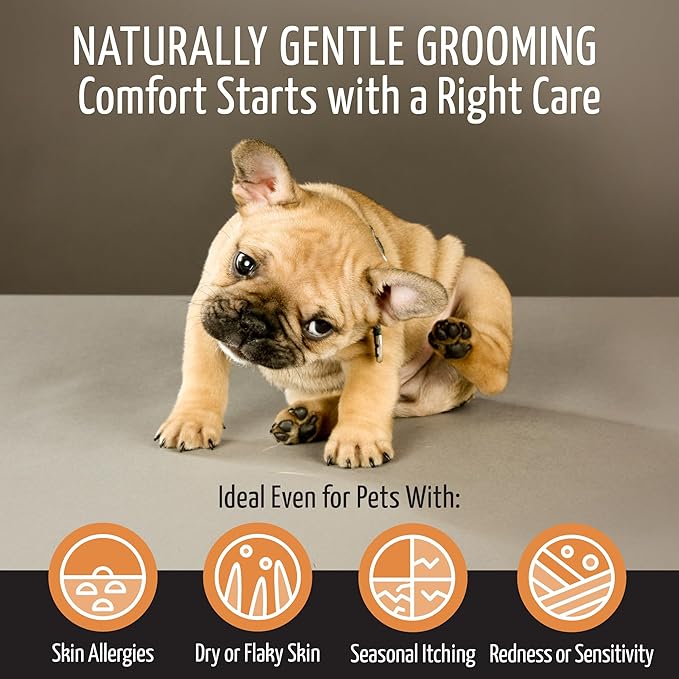 Moisturizing Dog Conditioner 5in1 - Allergy Dog and Cat Shampoo, Sulfate Parabens SLS Free Natural Composition Grooming Product with Essential Oils for Gentle Coat & Skin Deep Hydration, 13.5 Oz