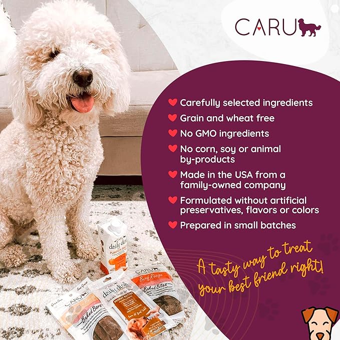 Caru - Soft n’ Tasty Baked Bites - Wild Boar Bites Dog Treats - Flavorful Training Treats - 3.75 oz Bags - Pack of 3