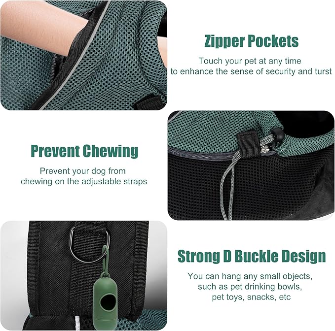 Pet Carrier Sling, Puppy Dog Sling Hands-Free, Pet Carrier Sling Bag for Small Dog, Dog Sling Bag 15 lbs for Travel Outdoor Parties Hiking Riding Travelling