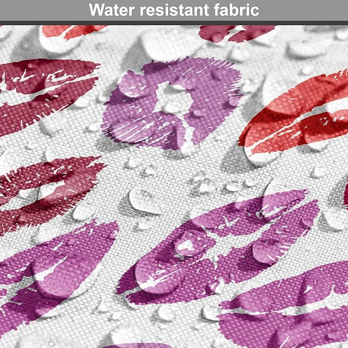 Lunarable Kiss Dog Crate Cover, Fun Colorful Design Lipsticks Kisses Fashion Illustration Print Artwork, Easy to Use Pet Kennel Cover for Medium Large Dogs, 24 Inch, Fuchsia and Raspberry