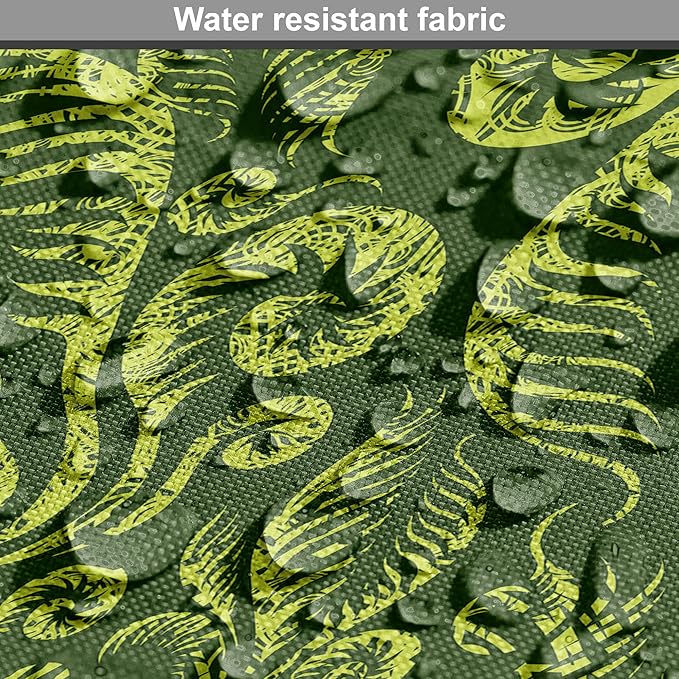 Lunarable Hunter Green Dog Crate Cover, Baroque Style Damask Floral Pattern with Leaves Swirled Branches Retro Design, Easy to Use Pet Kennel Cover for Medium Large Dogs, 42 Inch, Lime Green