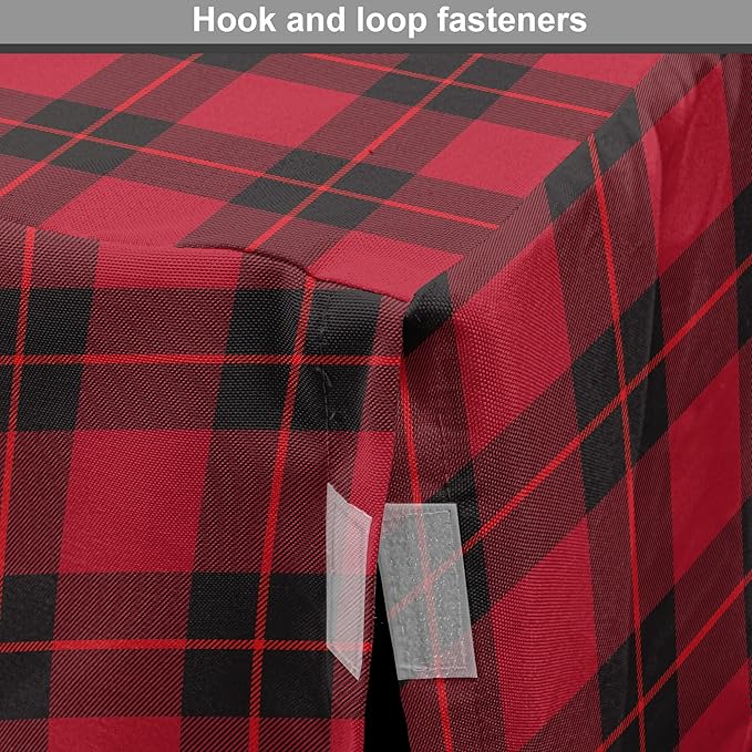 Lunarable Plaid Dog Crate Cover, Geometrical Scottish Ornament Folkloric Celtic Fashion Elements, Easy to Use Pet Kennel Cover for Medium Large Dogs, 42 Inch, Coral Vermilion