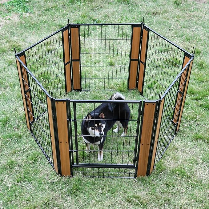 Heavy Duty Dog Playpen 32 Inch Height - Indoor Outdoor Pet Fence Enclosure for Medium and Small Dogs - Foldable Puppy Exercise Pen for Indoor and RV Camping or Yard