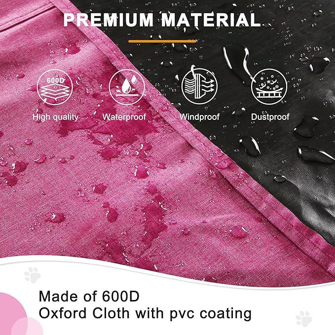 HiCaptain Dog Crate Cover for 36 Inches Wire Crate, Heavy-Duty Breathable Pet Kennel Covers Fit for 1 2 Doors Standard Wire Crate (Pink 36 inches)