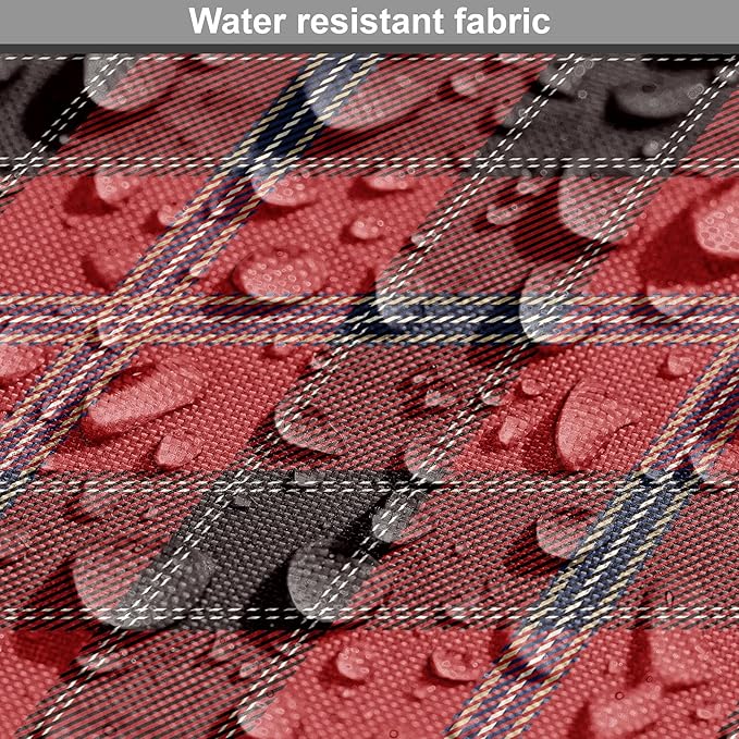 Lunarable Buffalo Plaid Dog Crate Cover, Arrangement with Lumberjack Themes Geometric Concept Pattern Print, Easy to Use Pet Kennel Cover for Medium Large Dogs, 42 Inch, Vermilion and Grey